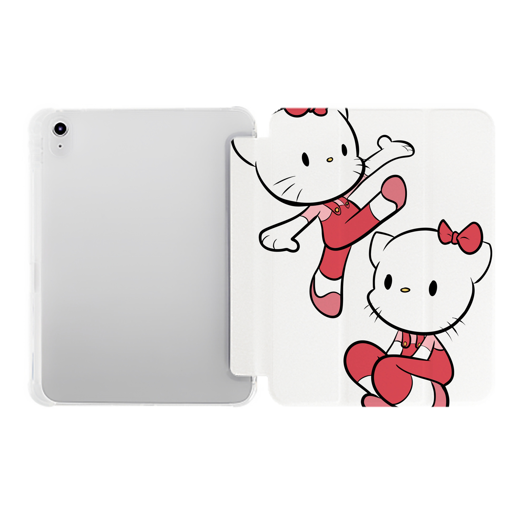 （画像用） Hello Kitty ハローキティ IPad ケース ペン収納付き 三つ折りスタンド PUレザー×シリコン 対応機種9.5/10.5/10.9インチ